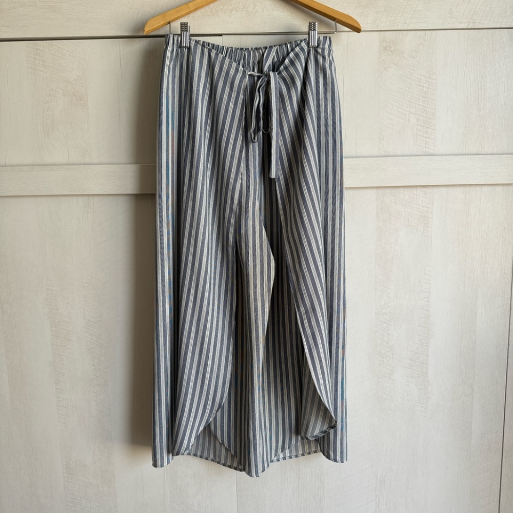 Show Me Your Mumu Blue and White Striped Limbo Flowy Pants